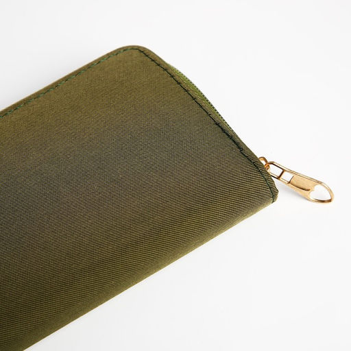 Кошелёк женский на молнии, 19.5×2.5×10 см, хаки