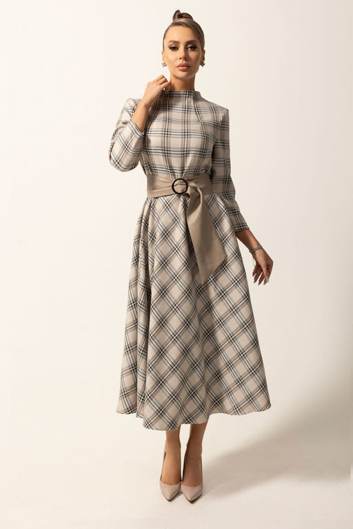 Платье Golden Valley 4756-2 серо-бежевый  фото 2