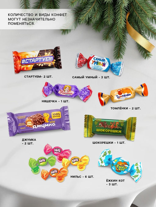 Сладкий детский новогодний подарок С новым годом, конфеты + мягкая игрушка, 250 г