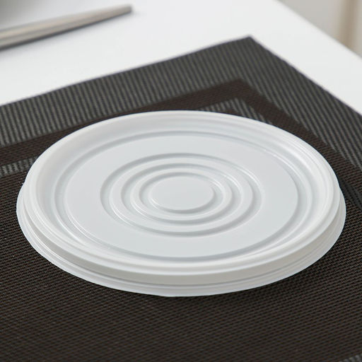 Цена за 480 шт. Крышка одноразовая для суповой миски ПС, d=13.5 см, пластик, белая