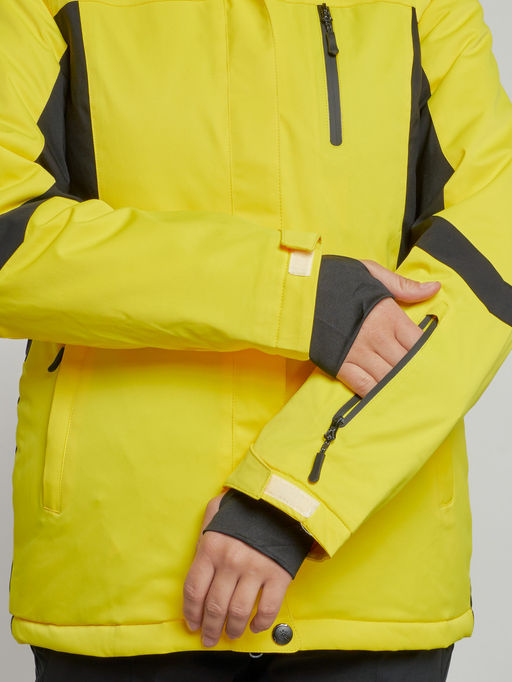 Горнолыжная куртка женская зимняя желтого цвета 3105J - Chunmai фото 6