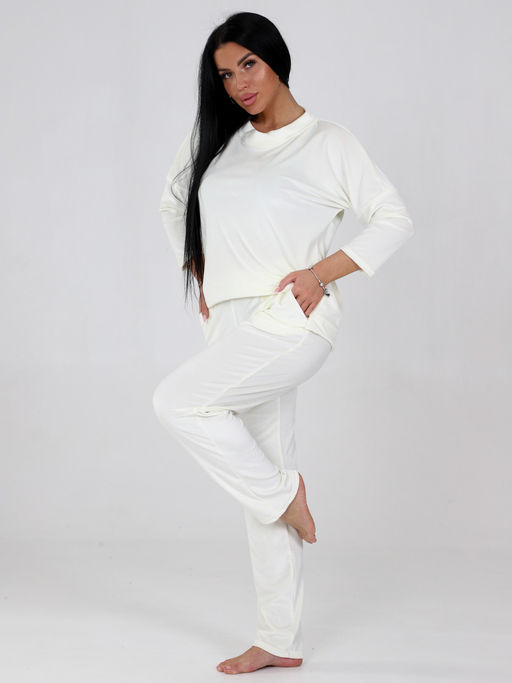 452 ПИЖАМА ЖЕНСКАЯ (брюки) (Молочный) - А-дина фото 5