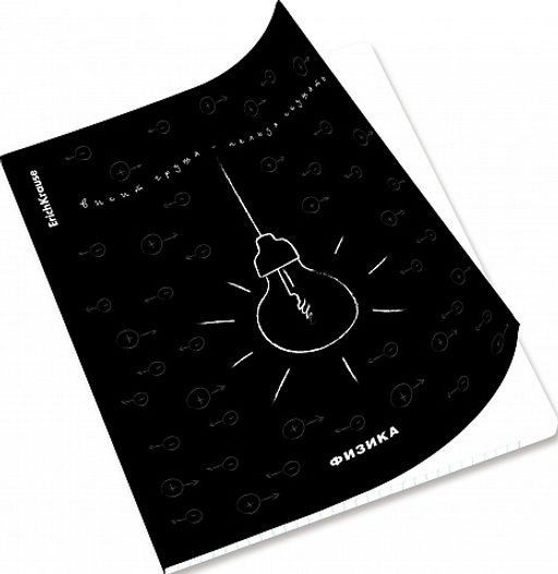 Цена за 5 шт. Тетрадь общая ученическая с пластиковой обложкой на скобе ErichKrause Зри в корень, Физика, 48 листов, клетка