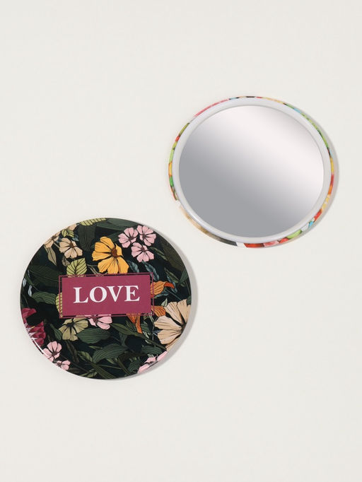 Цена за 2 шт. Зеркало карманное LOVE, d=7 см, тёмно-зелёное