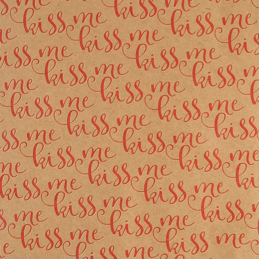 Цена за 10 шт. Бумага упаковочная крафтовая Kiss me, 50 70 см - Дарите счастье фото 2