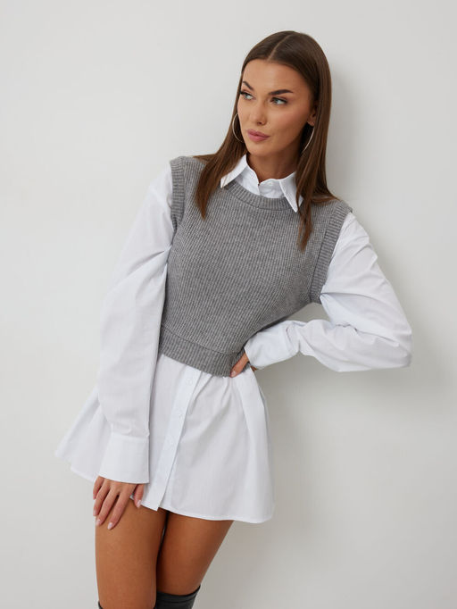 Костюм VN fashion 1030 серый, белый