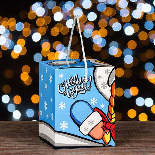 Цена за 4 шт. Коробка подарочная новогодняя «Снегурочка», для сладких подарков, 12×12×15.5 см