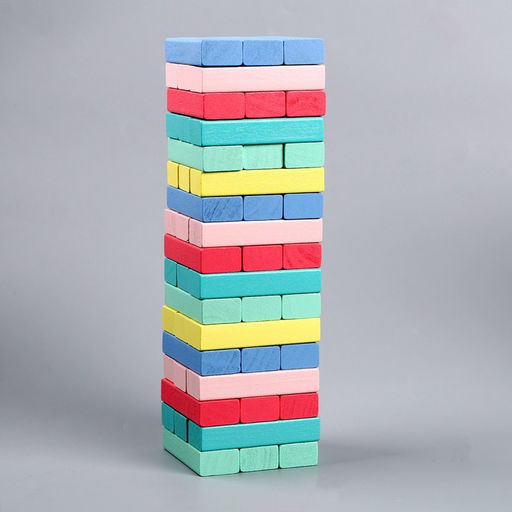 Игра настольная Падающая башня цветная 51 шт, 28,5х8,5х8 см - Simaland фото 2