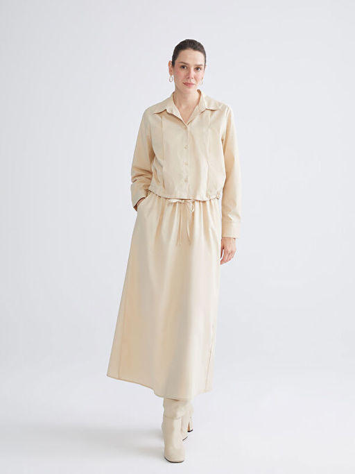 Beli Lastikli Pileli Etek