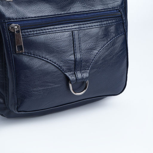 Сумка женская кросс-боди на молнии, 20×8.5×15 см, синяя