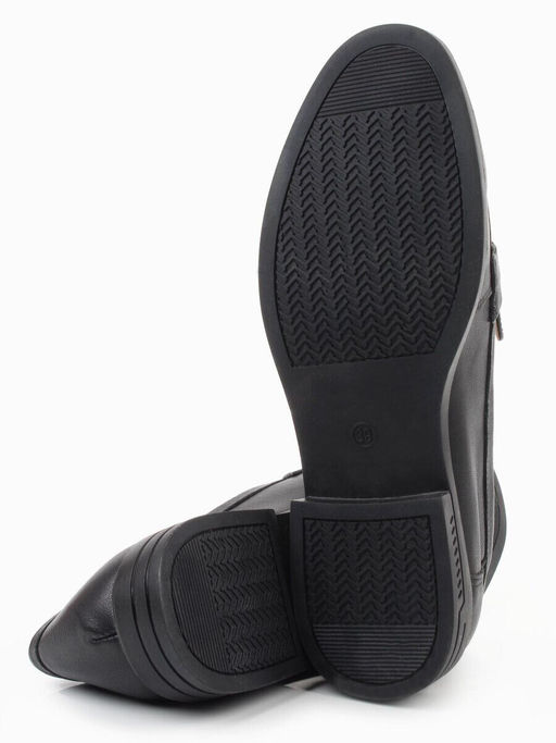 03-DEB4-1 BLACK Лоферы женские (натуральная кожа)