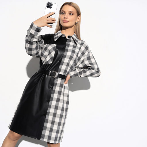 Платье-рубашка Взрыв стиля (эффектная, с поясом) - Charutti фото 3