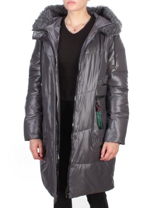 21-985 DARK GRAY Пальто зимнее женское AIKESDFRS (200 гр. холлофайбера) - Fashion фото 7
