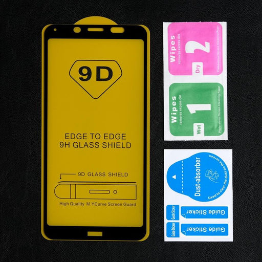 Защитное стекло 9D Luazon для Xiaomi Redmi 7a, полный клей, 0.33 мм, 9Н, чёрное - Luazon home фото 3