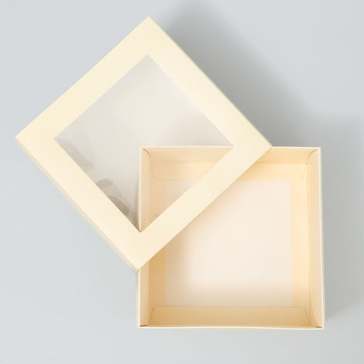 Цена за 5 шт. Коробка подарочная складная с пластиковым окном, упаковка, «Топленое молоко», 14×14×8 см