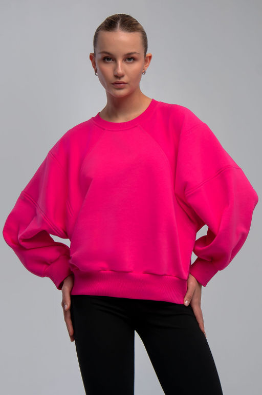 Арт. 15110/2 Свитшот женский укороченный one size (42-50) Цвет:фуксия - Калинка фото 4