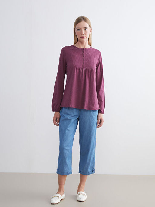 Bisiklet Yaka Nak??l? Bluz