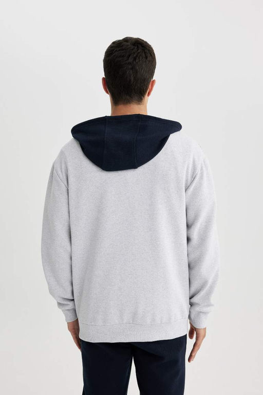 Толстовка Comfort Fit на мягкой подкладке на молнии - Defacto фото 8