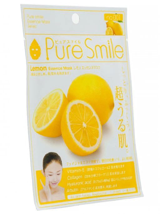 Маска для лица SunSmile PureSmile 001 Lemon Essense Mask косметическая лимон 1шт, 1/600, ,  фото 2