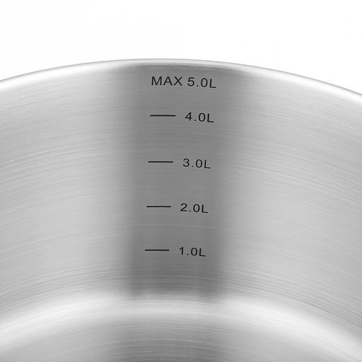 Кастрюля из нержавеющей стали "Сascade" 5л, д24см, h11,5-16см, s0,6мм, дно д22,5см, s2,9мм, стеклянная крышка со стальным ободом и сливом, пароотовод, капсулированное дно, полировка внешняя - матовая, внутренняя - матовая, ручки из нержавеющей стали