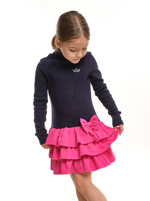 Платье комбинированное из кашкорса UD 6079 черный/малина - Mini maxi фото 7