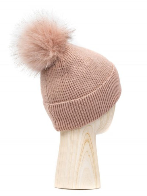 Шапка жен. шерсть+нейл+акр+люр LB-D77103 dirty pink