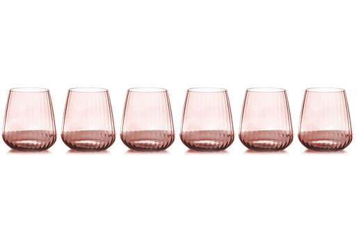 Стакан для виски, 10 см, 450 мл, 6 шт, хрустальное стекло, розовый, Opium