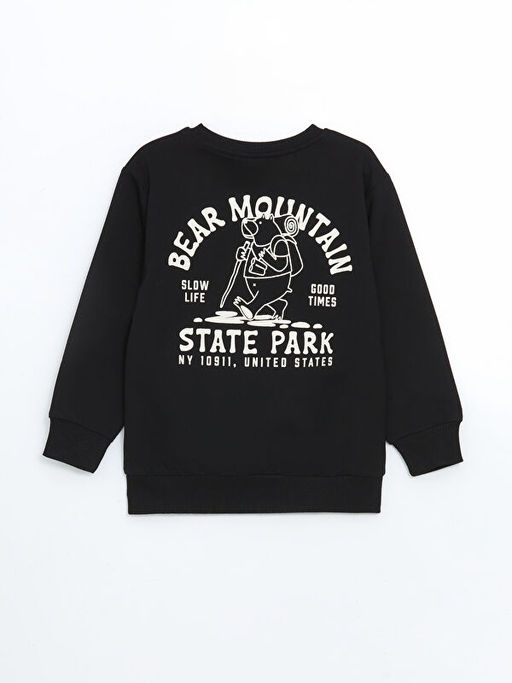 Bisiklet Yaka Bask?l? Erkek ?ocuk Sweatshirt - Waikiki фото 2