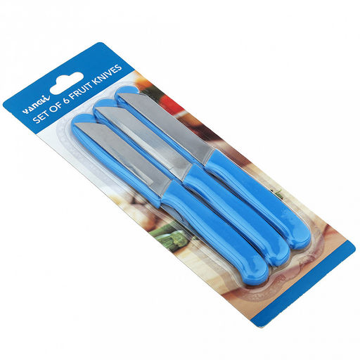 Нож для овощей 77мм, лезвие из нержавеющей стали, цветная пластмассовая ручка с отверстием в ассортименте: синий; красный; зеленый Гамма с зубчиками (Китай) Цена указана за штуку. В блистере 6 штук. - Домашняя мода фото 5