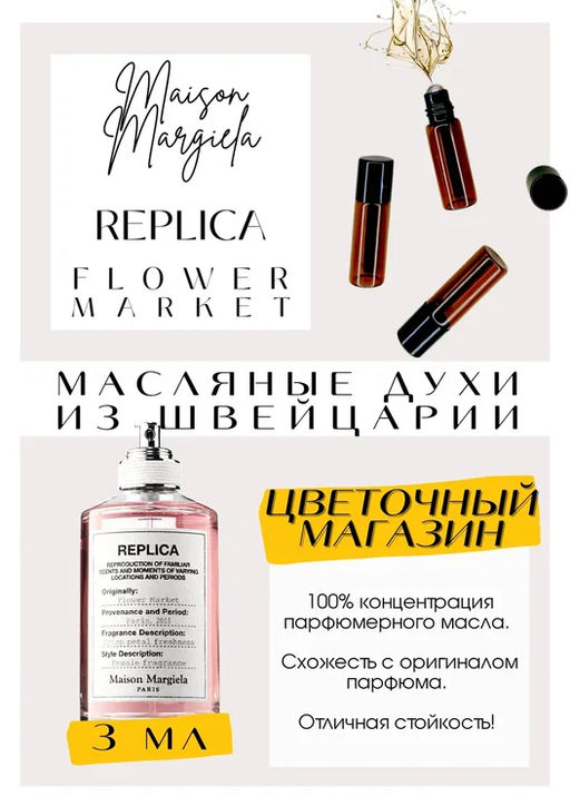 Масляные духи по мотивам ароматаMAISON MARGUELA / Replica Flower Market - Get parfum фото 3