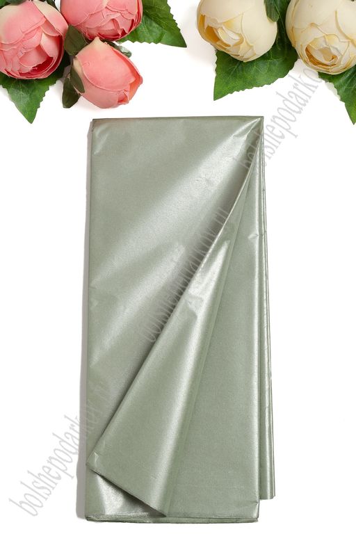 Бумага тишью металлик 50*66 см (10 листов) SF-5155, дымчато-зеленый