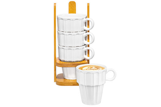 Набор 4 кружек 170 мл 10,5*8,5*21 см Ампир на бамбуковой подставке - Elan gallery фото 11