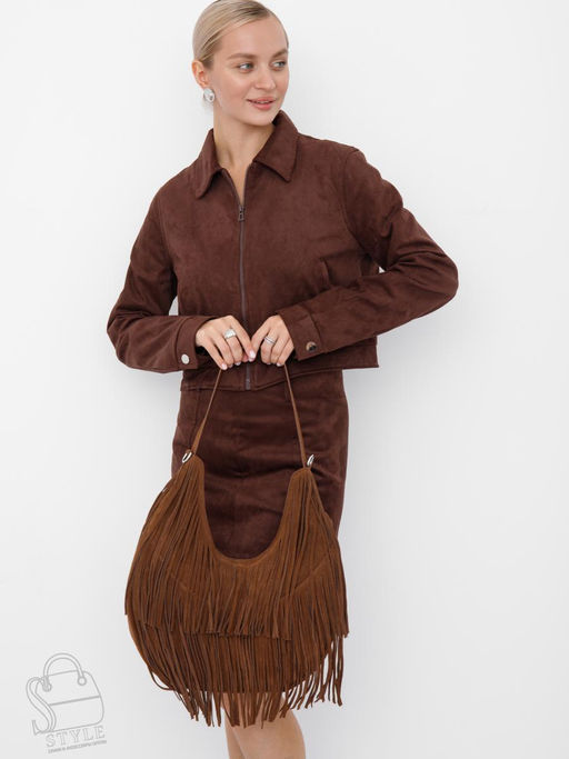 Сумка женская кожаная 5876P brown Polina&Eiterou