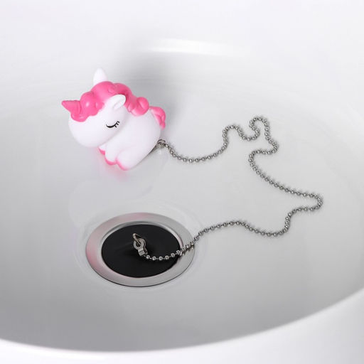 Пробка для ванны с игрушкой «Единорог», диаметр верх 5.1 см, низ 4.6 см, белая