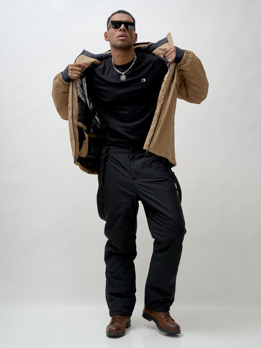 Горнолыжный костюм мужской зимний бежевого цвета 3710B - Leifensh фото 24