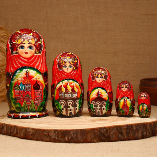 Матрёшка дерево «Москва», 5 кукольная, люкс