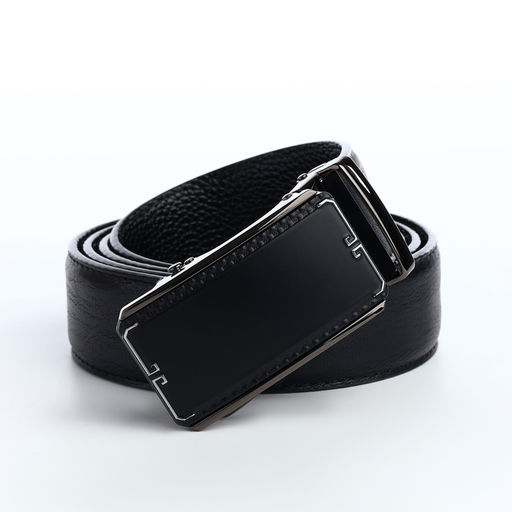 Ремень мужской, 120×3.6 см, регулируемая длина, пряжка автомат, чёрный