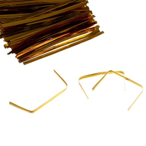 Клип-лента, набор 500 шт., длина 1 шт. — 8 см, цвет золотой