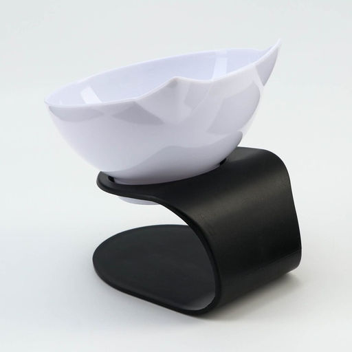 Миска белая на чёрной подставке 13 х 13 х 13,5 см - Пижон фото 3