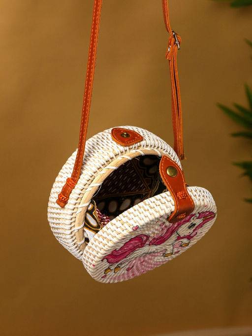 Сумка плетёная ротанг «Единорог», 15×6×60 см