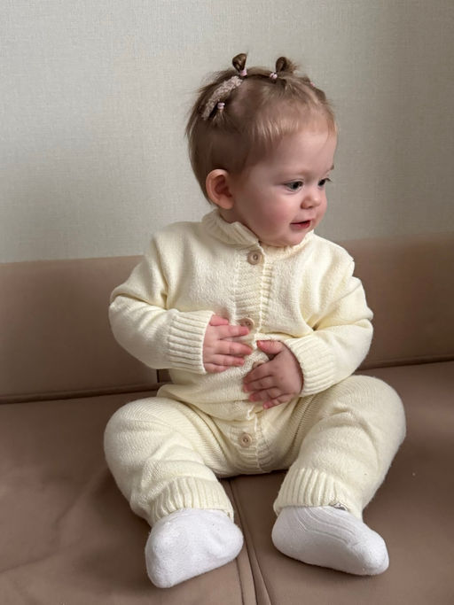 Молочный полушерстяной комбинезон - Kogankids фото 2