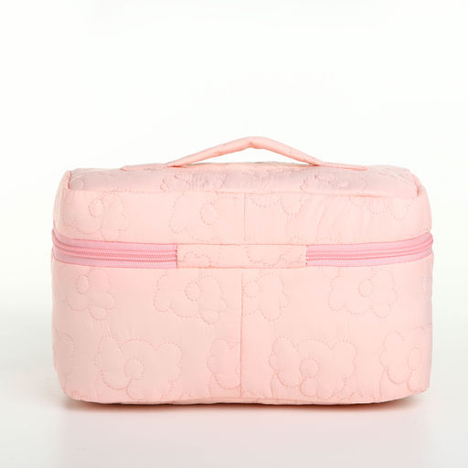 Косметичка-сундучок на молнии, с ручкой, с подкладом, розовая - Simaland фото 2