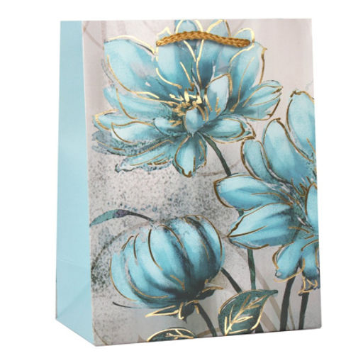 Цена за 12 шт. Пакет подарочный 18x23x10см Цветы / 5352M /уп 12/720/ - Галеонтрейд фото 2