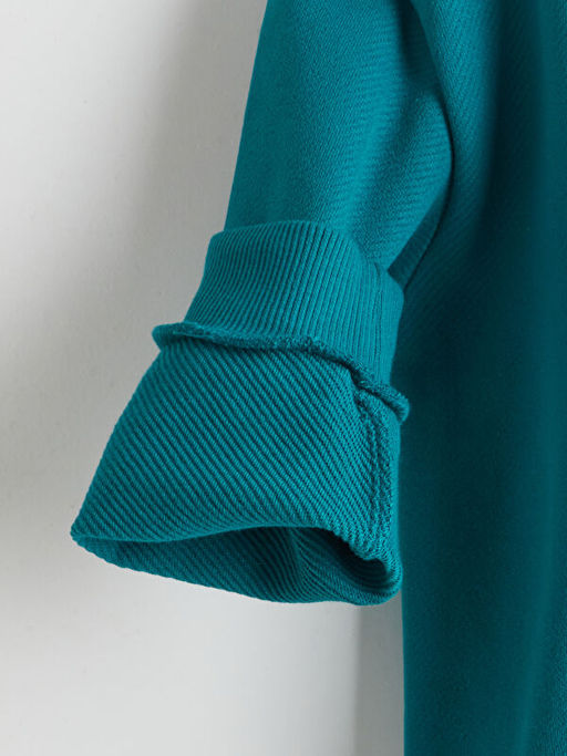 Bisiklet Yaka Bask?l? Erkek ?ocuk Sweatshirt