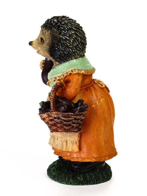 Садовая фигура из полистоуна «Ежиха с баклажанами», 18×13×27 см