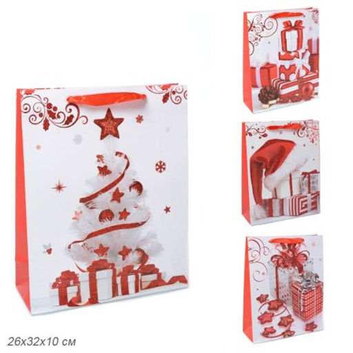 Цена за 12 шт. Пакет подарочный 26х32х10 / 362-52-M /уп 12/480/Новый год