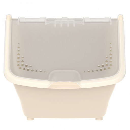 Контейнер для продуктов 10,5л, 33,7х23,8х21,7см, откидная крышка с отверстиями, полипропилен, слоновая кость (Россия) - Домашняя мода фото 6