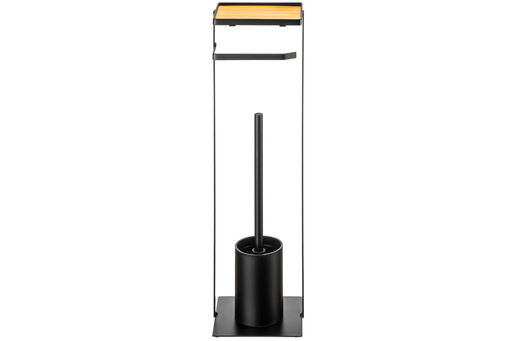 Подставка для туалетной бумаги с ершиком 16*15*59 см "Черная"