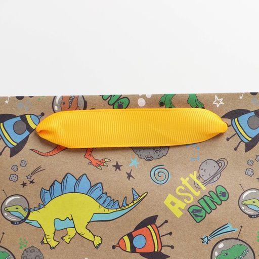 Пакет крафтовый вертикальный Dino, ML 23 27 11.5 см - Дарите счастье фото 4