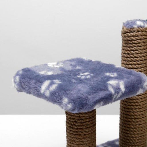 Когтеточка для котят двойная, 30 х 20 х 34 см, джут, серая с лапками - Пижон фото 4